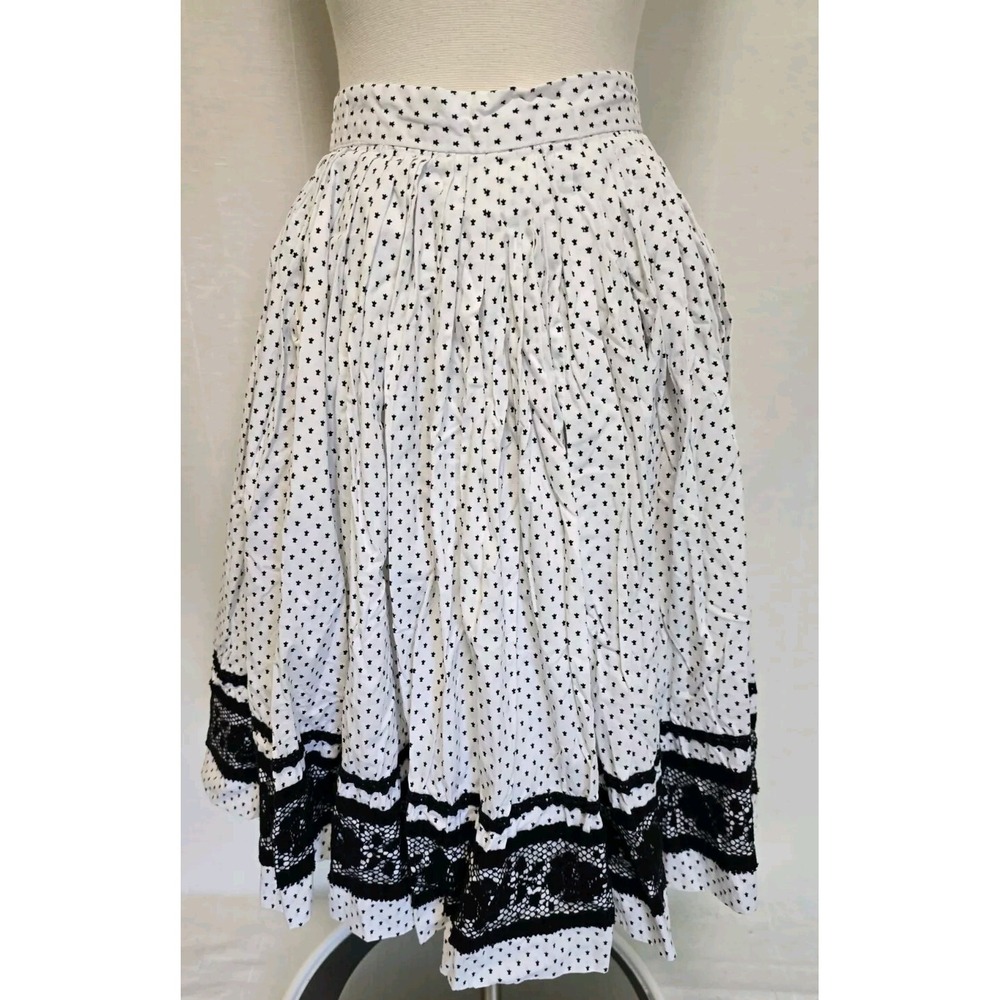 Womens 1950s‎ Vintage Skirt White Black Print